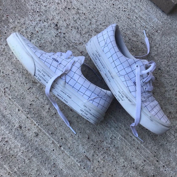 Vans Kids White Checkered Shoes (Vans Colors) - Picture 2 of 3